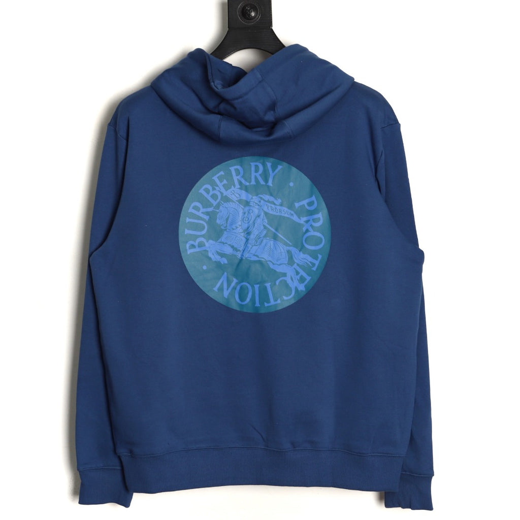 Burberry 25FW Horse Emblem Full-Zip Hoodie - Navy