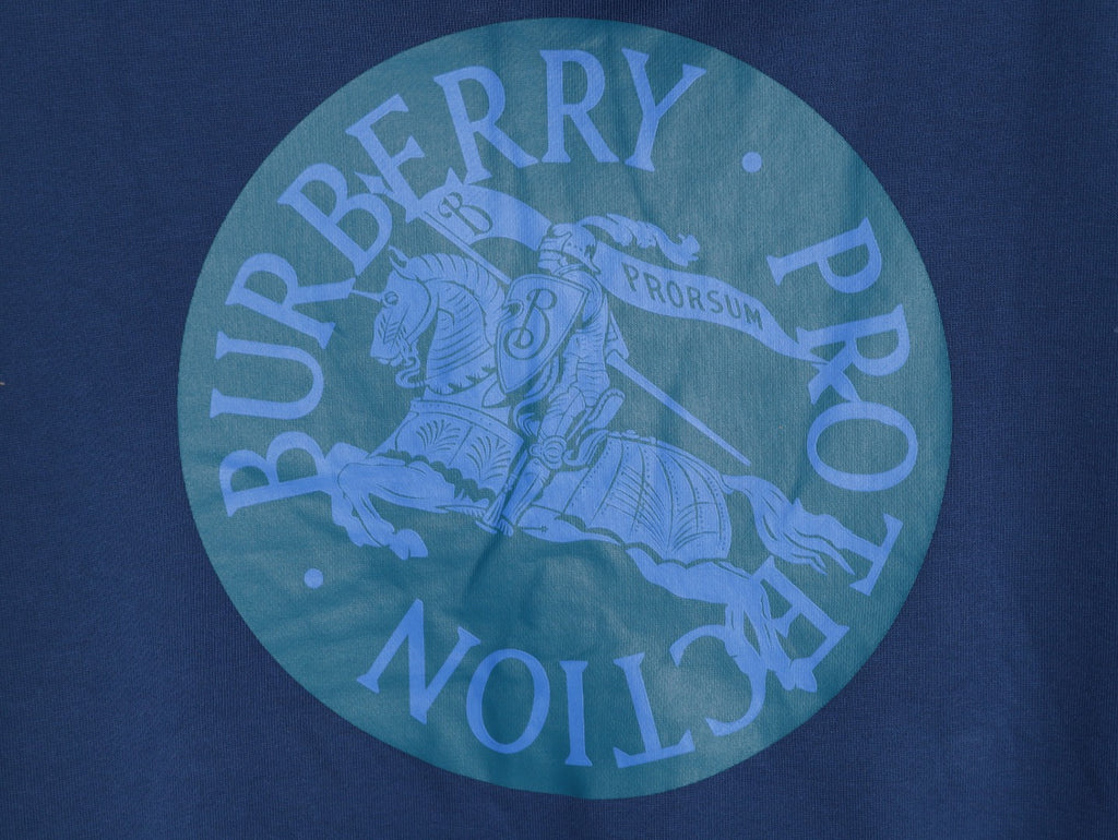 Burberry 25FW Horse Emblem Full-Zip Hoodie - Navy