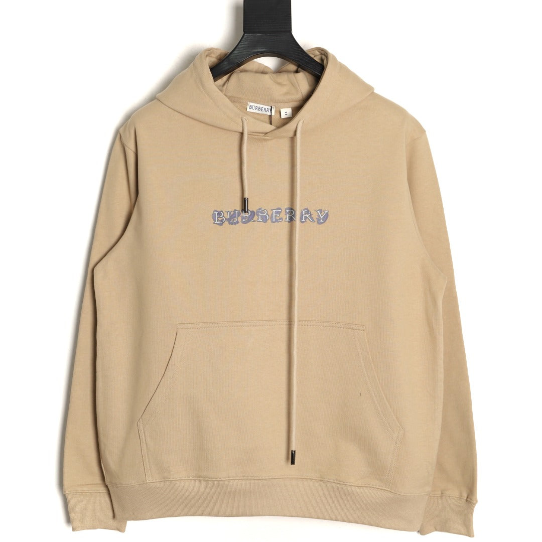 Burberry 25FW Logo-Print Full-Zip Hoodie - Beige