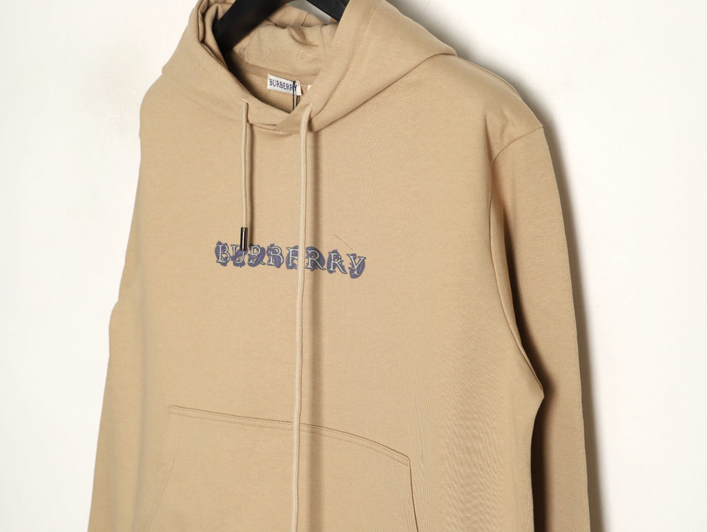 Burberry 25FW Logo-Print Full-Zip Hoodie - Beige