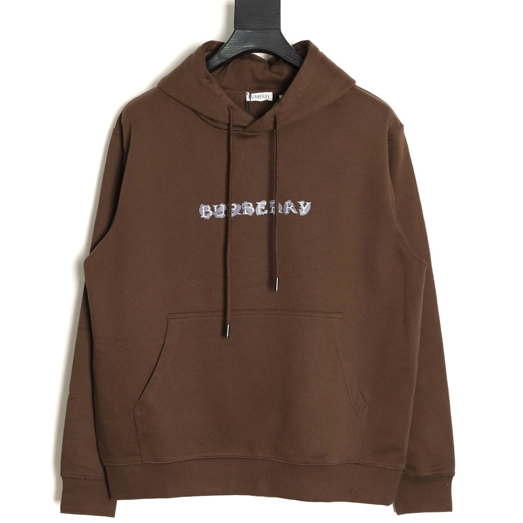 Burberry 25FW Logo-Print Pullover Hoodie - Dark Brown