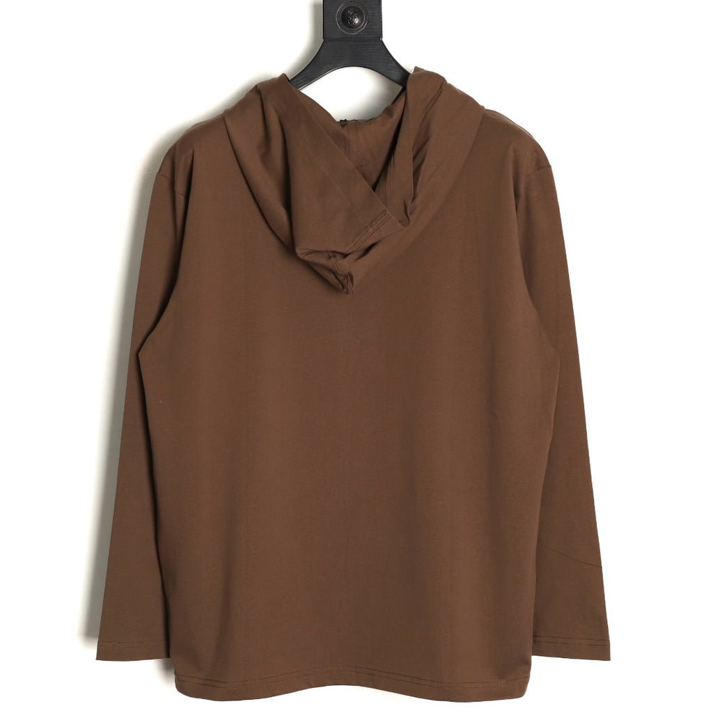 Prada PRD Neck-Label Relaxed Pullover Hoodie - Brown