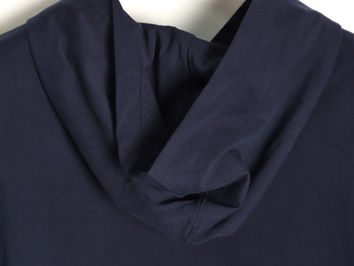 Prada PRD Neck-Label Relaxed Pullover Hoodie - Navy