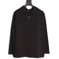 Prada PRD Neck-Label Relaxed Pullover Hoodie - Black