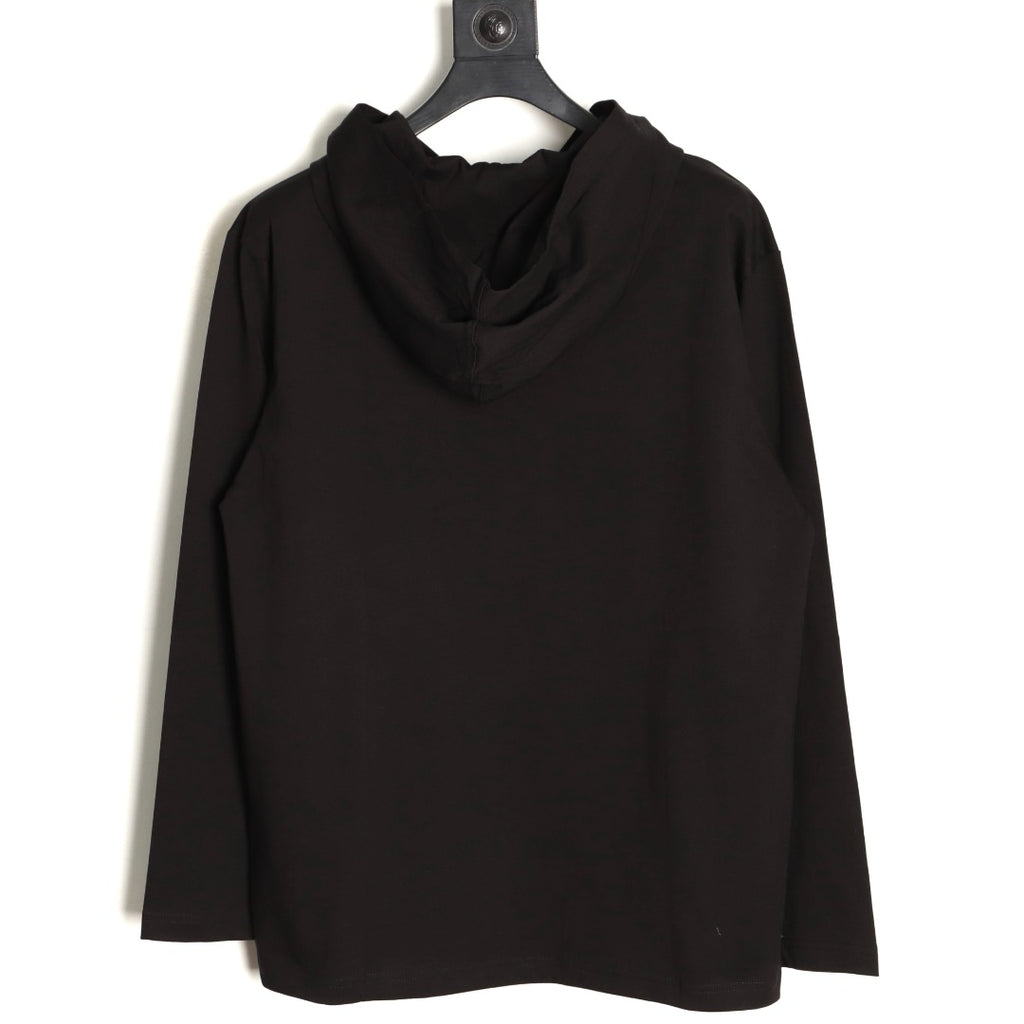 Prada PRD Neck-Label Relaxed Pullover Hoodie - Black
