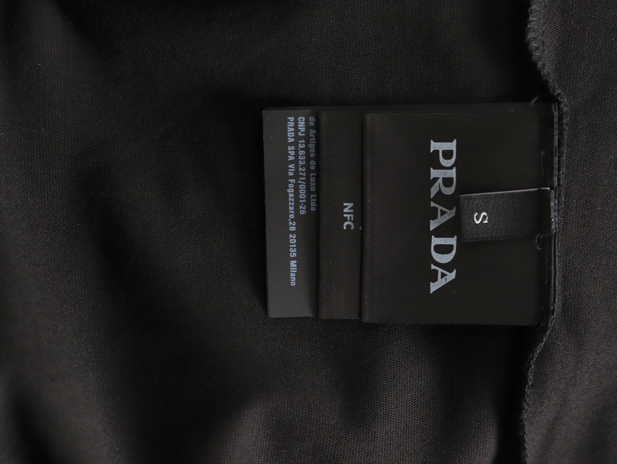 Prada PRD Neck-Label Relaxed Pullover Hoodie - Black