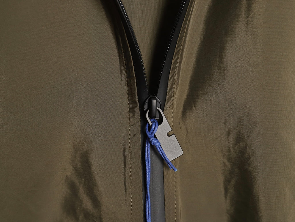 Burberry Equestrian Emblem Hooded Zip Jacket - Olive