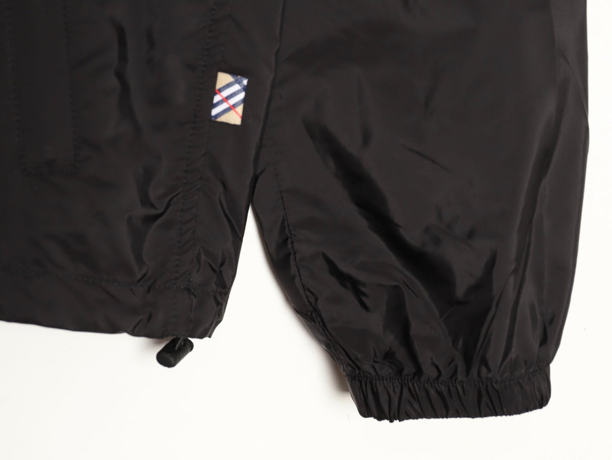 Burberry Equestrian Emblem Hooded Zip Jacket - Black