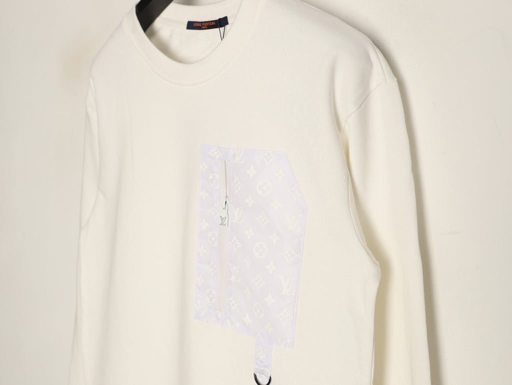 Louis Vuitton Zipper-Pocket Crewneck Sweatshirt - Cream