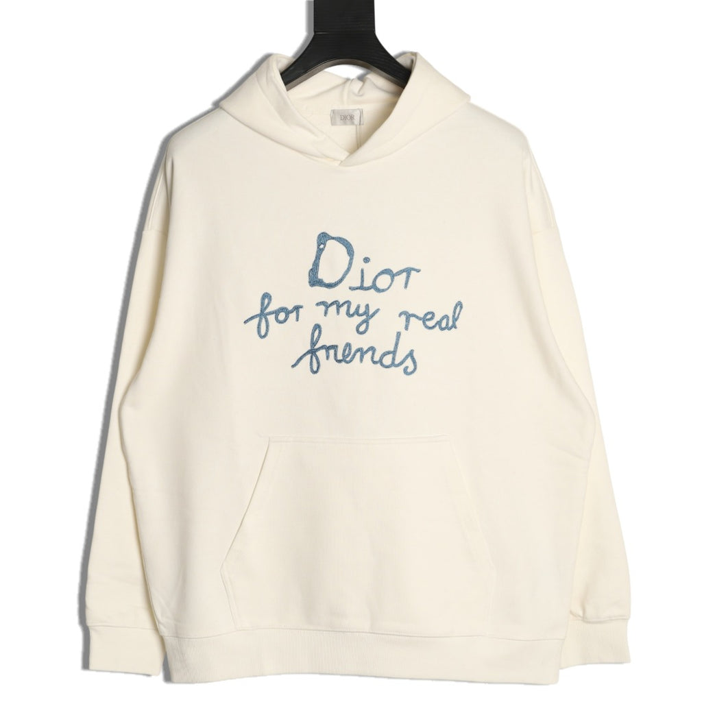 Dior “For My Real Friends” Slogan Hoodie - Cream