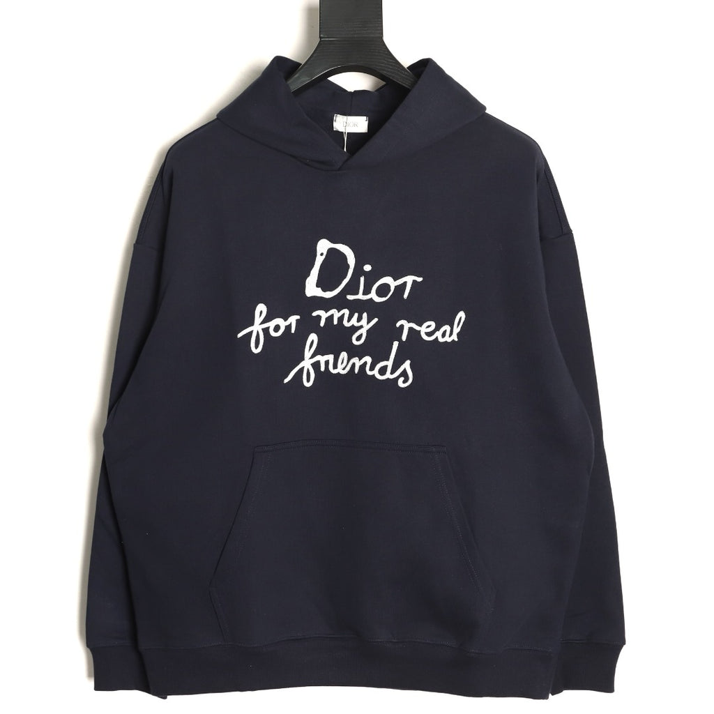 Dior “For My Real Friends” Slogan Hoodie - Black