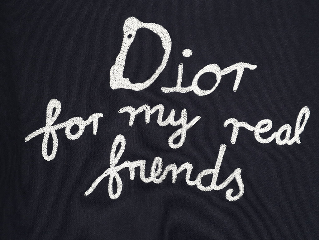 Dior “For My Real Friends” Slogan Hoodie - Black