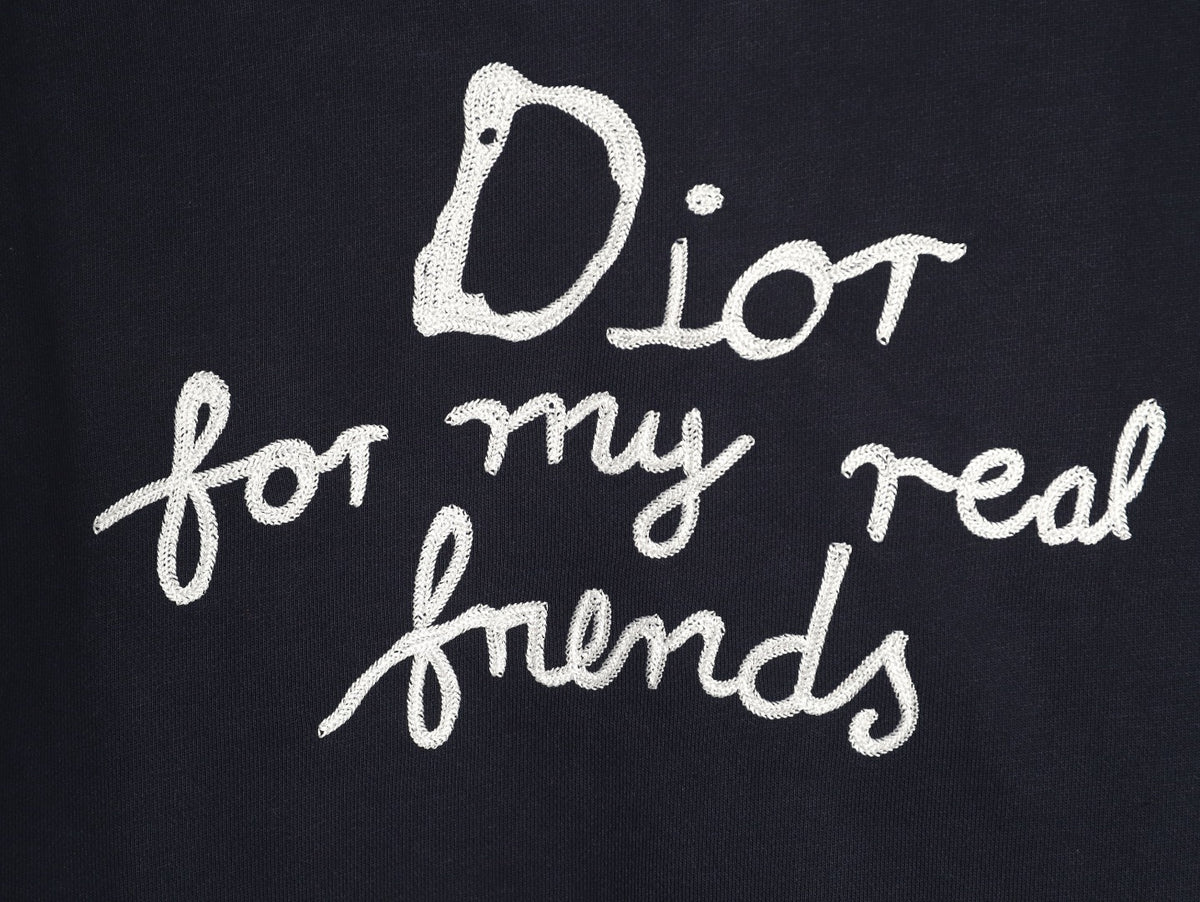 Dior “For My Real Friends” Slogan Hoodie - Black