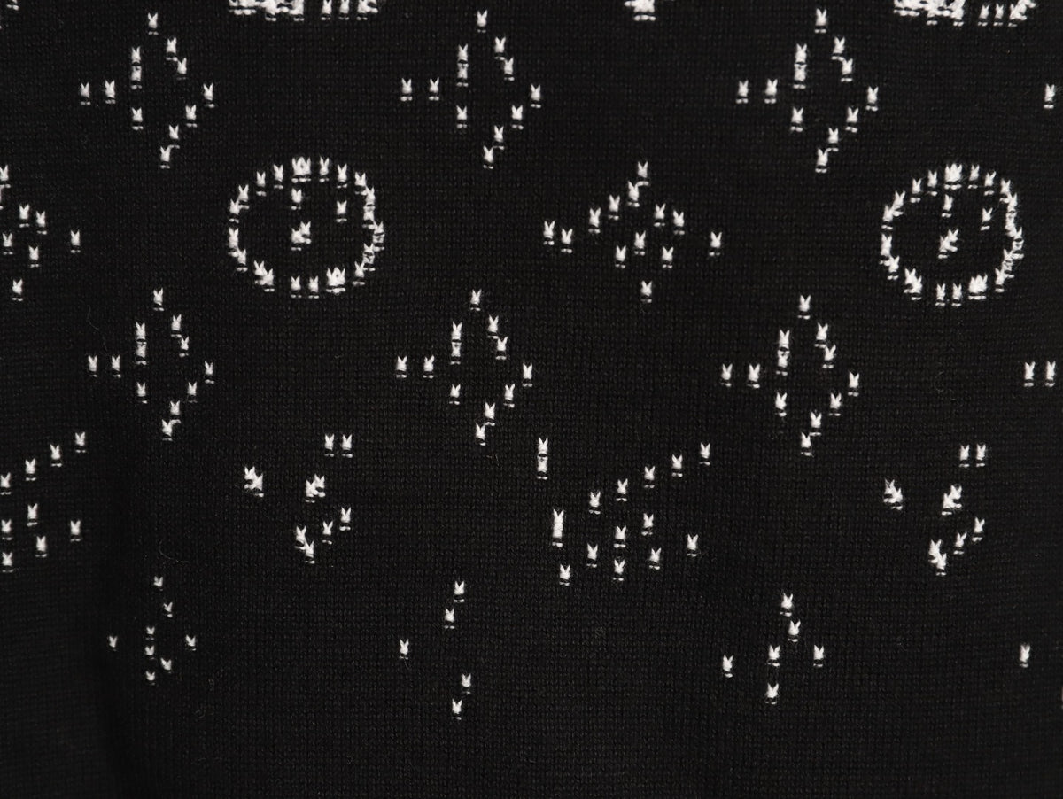 Louis Vuitton Monogram-Style Gradient Crewneck Sweater - Black