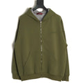 Gucci Small-Slogan Full-Zip Hoodie - Olive Green