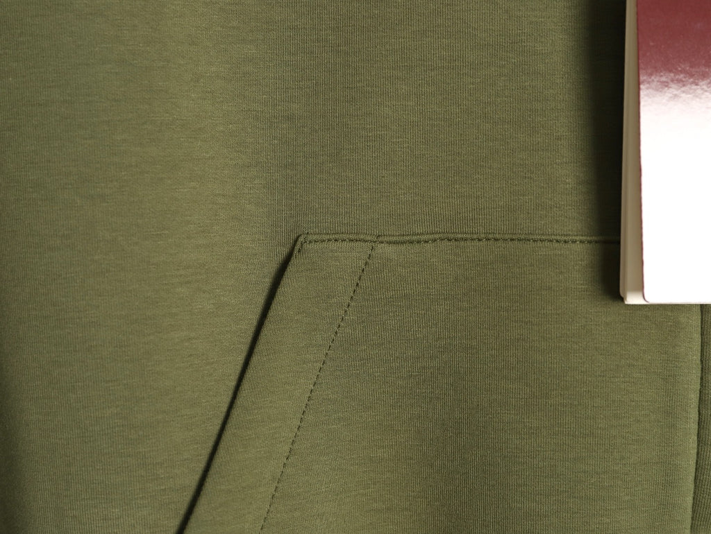 Gucci Small-Slogan Full-Zip Hoodie - Olive Green