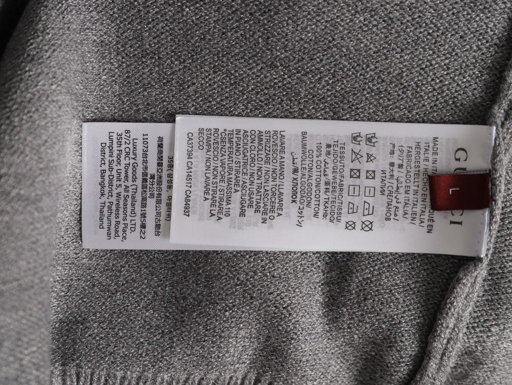 Gucci Signature-Logo Crewneck Sweater - Grey