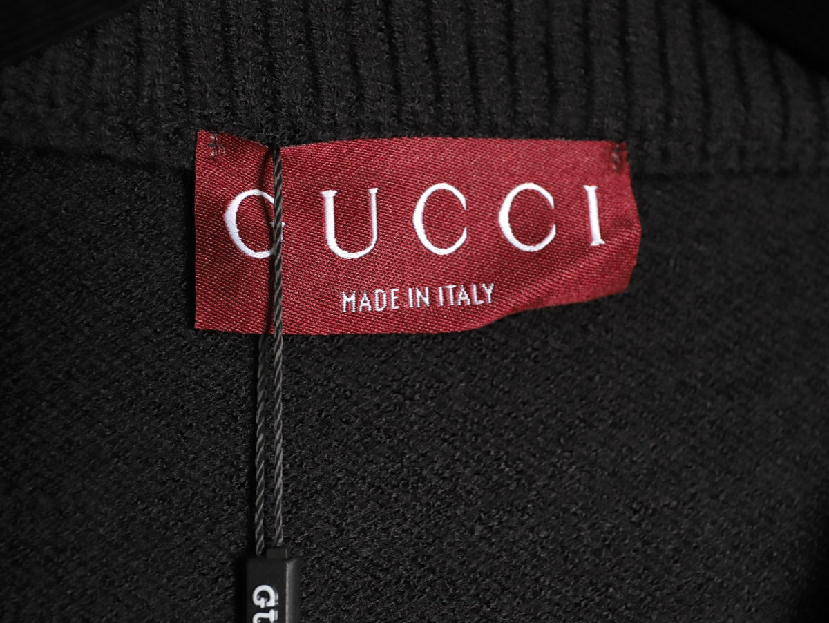 Gucci Signature-Logo Crewneck Sweater - Black
