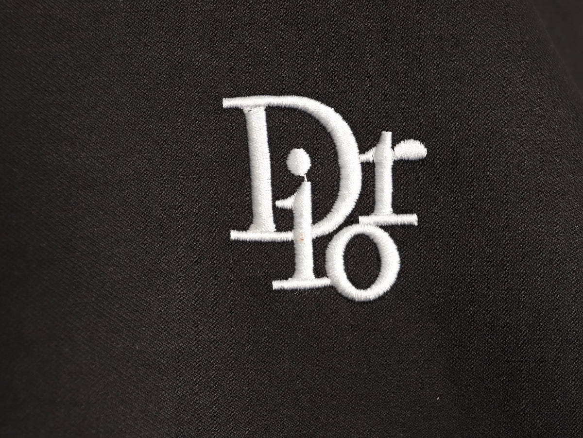 Dior Floral-Detail Back-Logo Varsity Jacket - Black