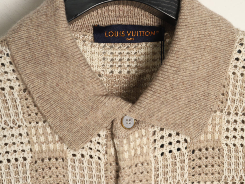 Louis Vuitton Checkered Jacquard Knit Cardigan