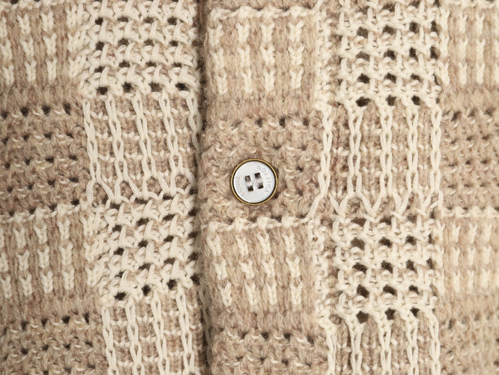 Louis Vuitton Checkered Jacquard Knit Cardigan
