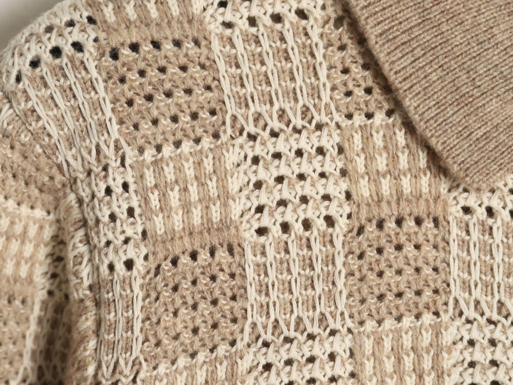 Louis Vuitton Checkered Jacquard Knit Cardigan
