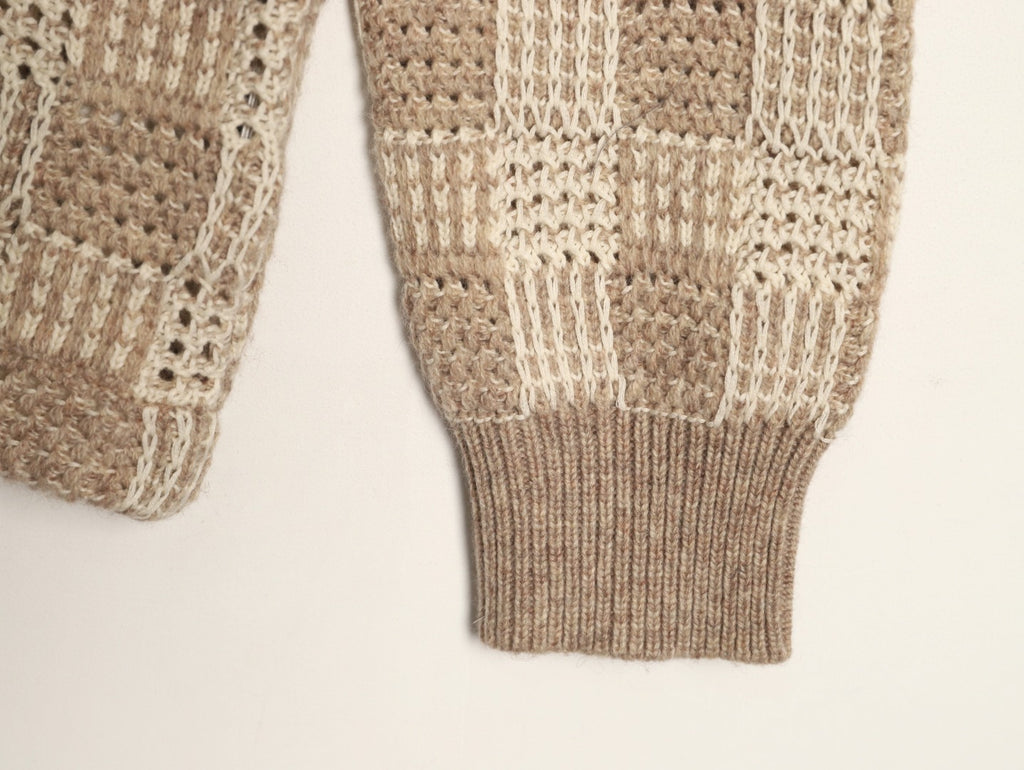 Louis Vuitton Checkered Jacquard Knit Cardigan