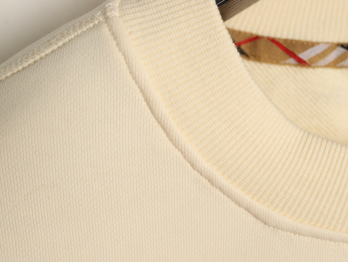 Burberry Check-Trim Embroidered Pocket Crewneck Sweatshirt
