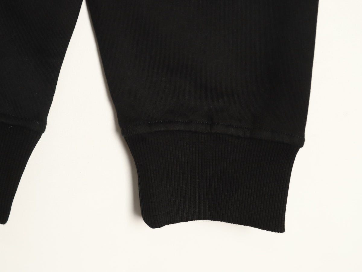 Burberry 26FW Black Signature Embroidered Check-Panel Crewneck Sweatshirt