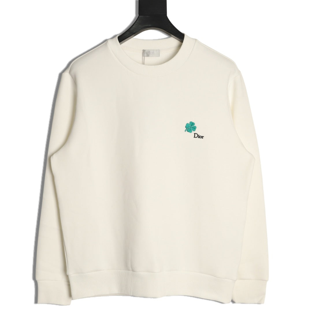 Dior 26FW Four-Leaf Clover Embroidered Crewneck Sweatshirt