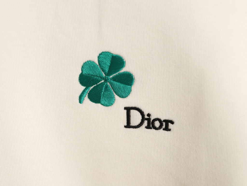 Dior 26FW Four-Leaf Clover Embroidered Crewneck Sweatshirt