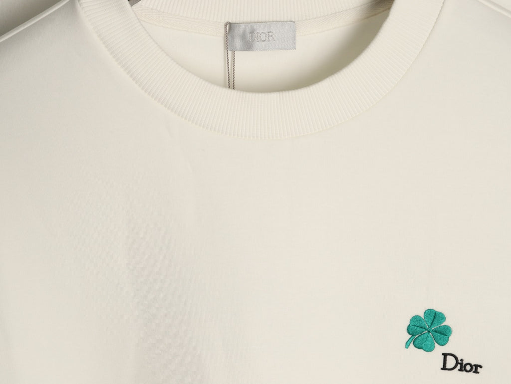 Dior 26FW Four-Leaf Clover Embroidered Crewneck Sweatshirt