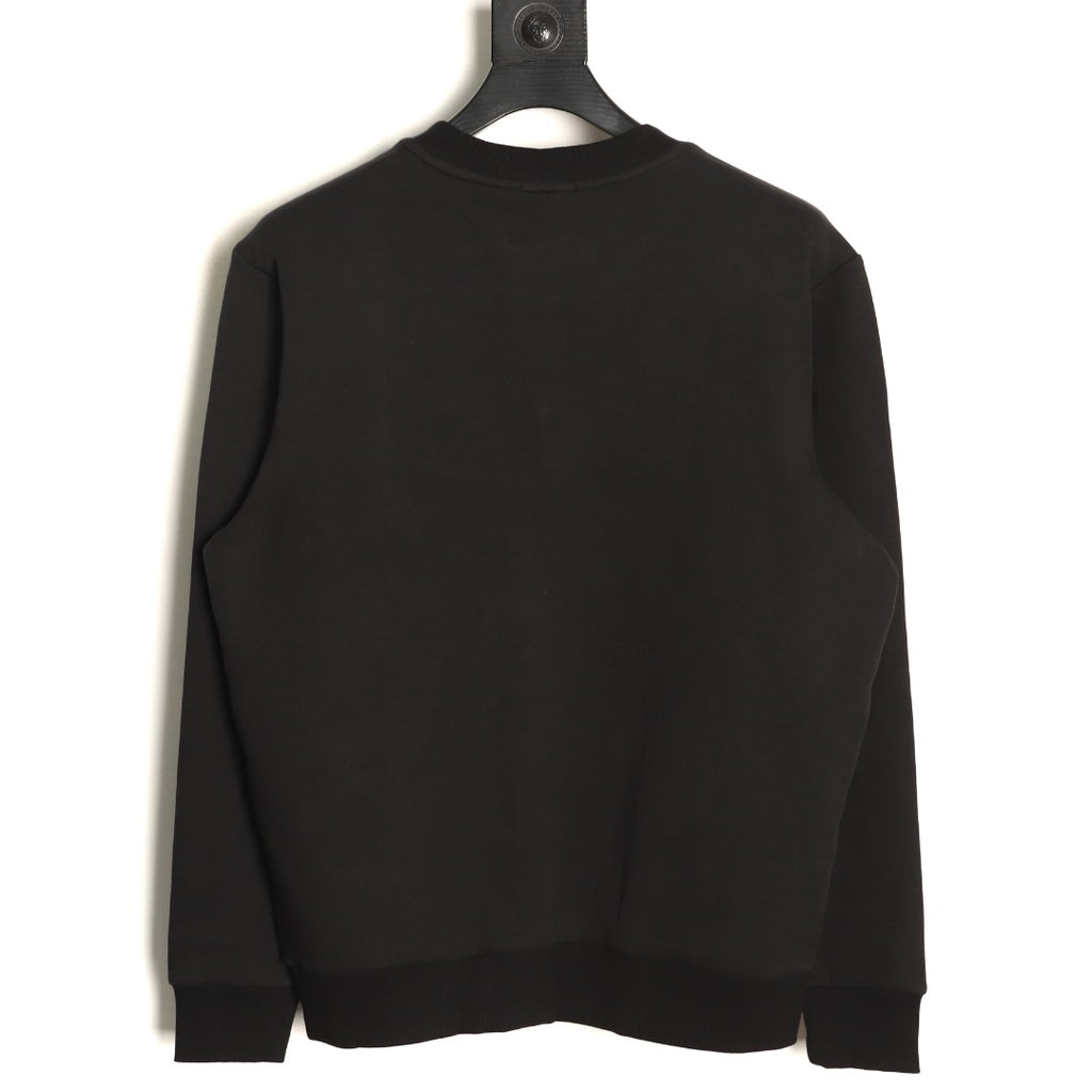 Dior 26FW Black Four-Leaf Clover Embroidered Crewneck Sweatshirt