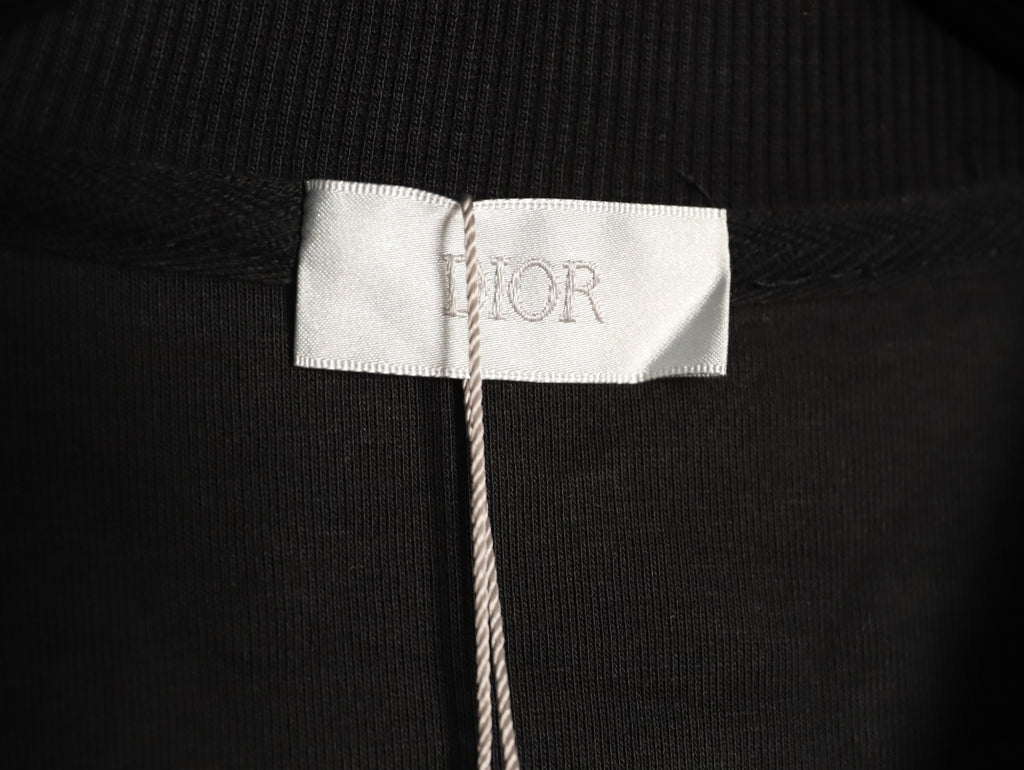 Dior 26FW Black Four-Leaf Clover Embroidered Crewneck Sweatshirt