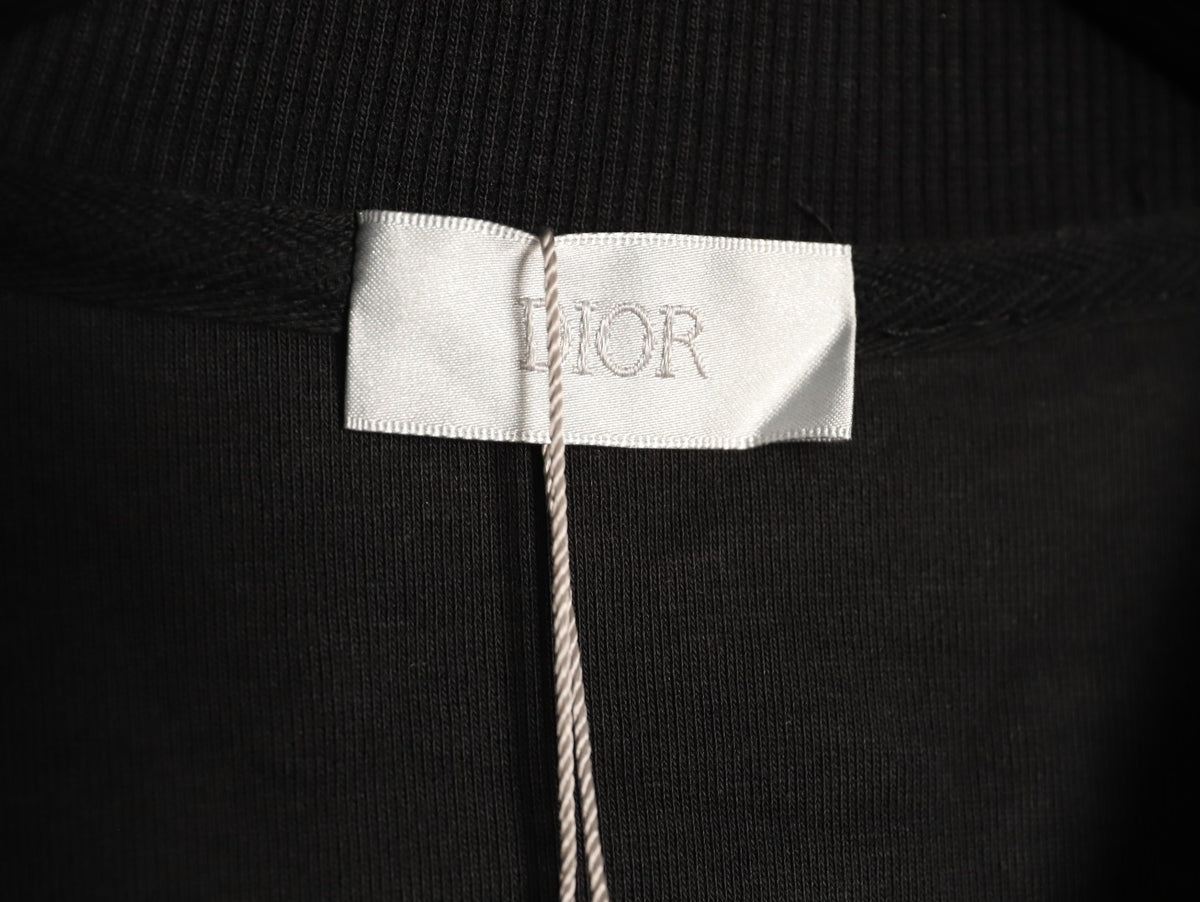 Dior 26FW Black Four-Leaf Clover Embroidered Crewneck Sweatshirt