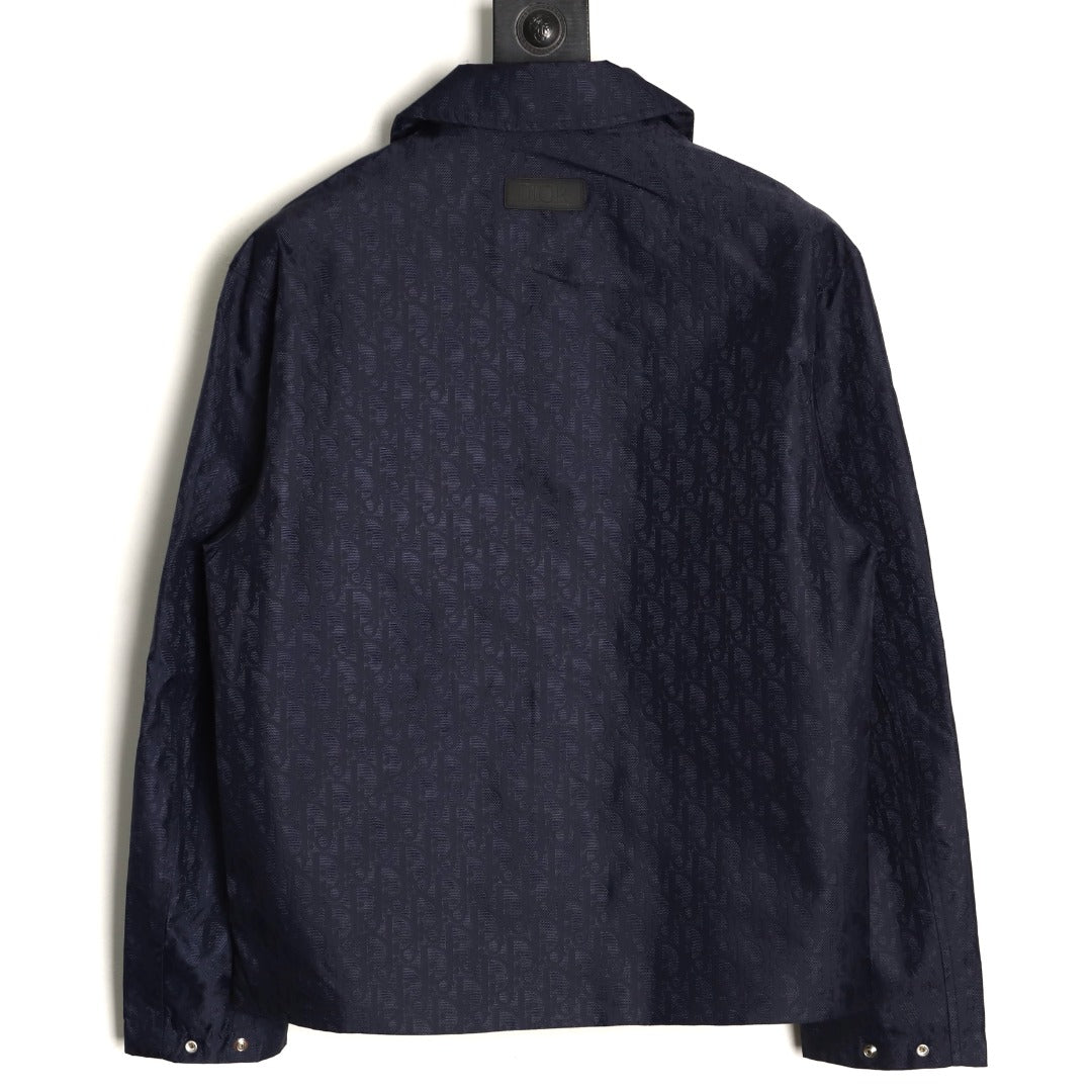 Dior 25SS Navy Allover Jacquard Collared Jacket