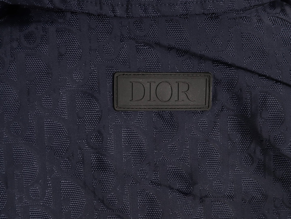 Dior 25SS Navy Allover Jacquard Collared Jacket