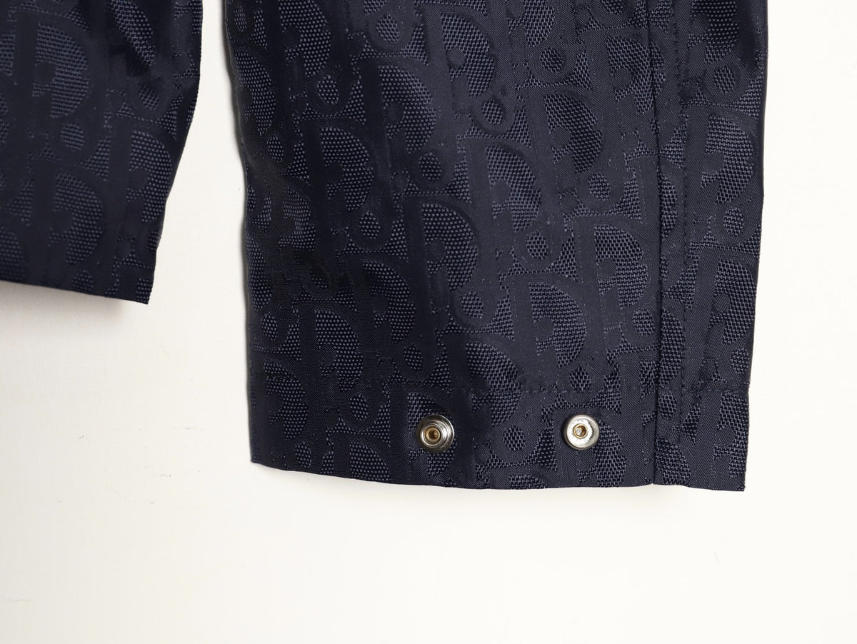 Dior 25SS Navy Allover Jacquard Collared Jacket