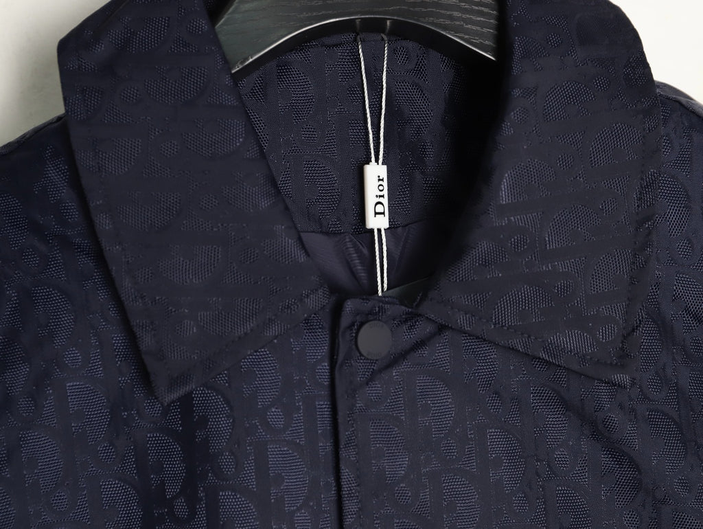 Dior 25SS Navy Allover Jacquard Collared Jacket