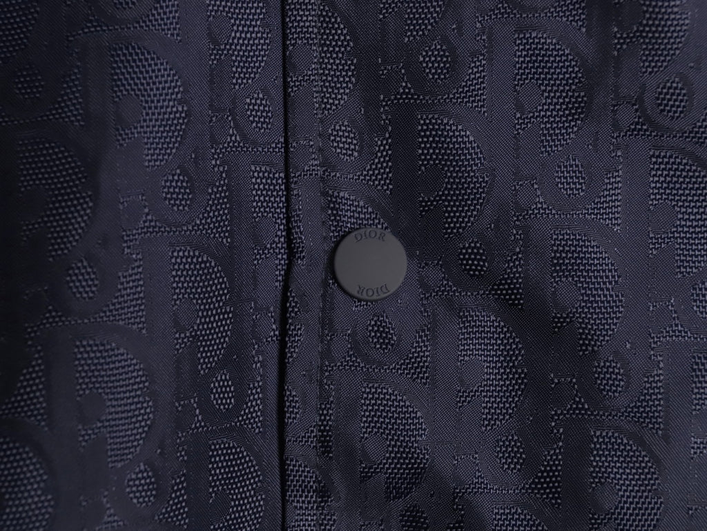 Dior 25SS Navy Allover Jacquard Collared Jacket