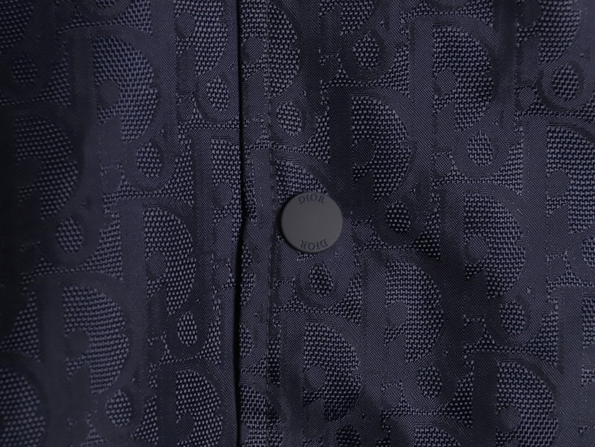 Dior 25SS Navy Allover Jacquard Collared Jacket