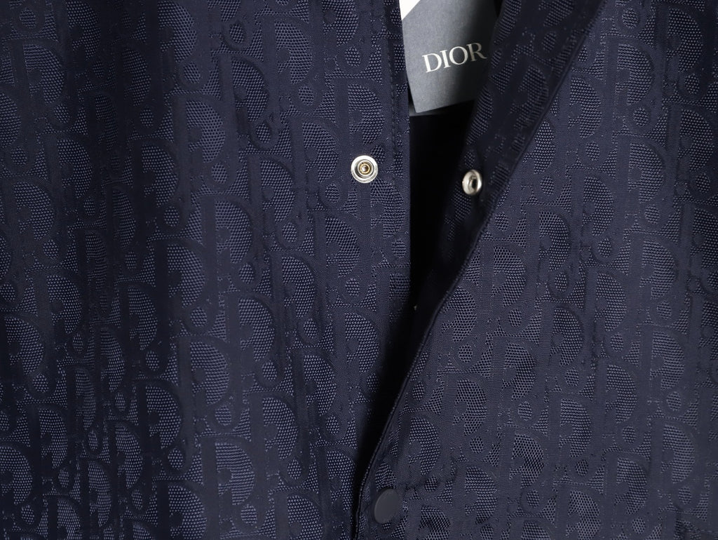 Dior 25SS Navy Allover Jacquard Collared Jacket