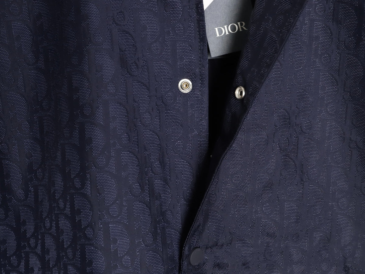Dior 25SS Navy Allover Jacquard Collared Jacket