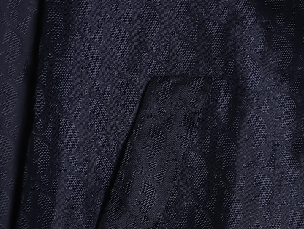 Dior 25SS Navy Allover Jacquard Collared Jacket