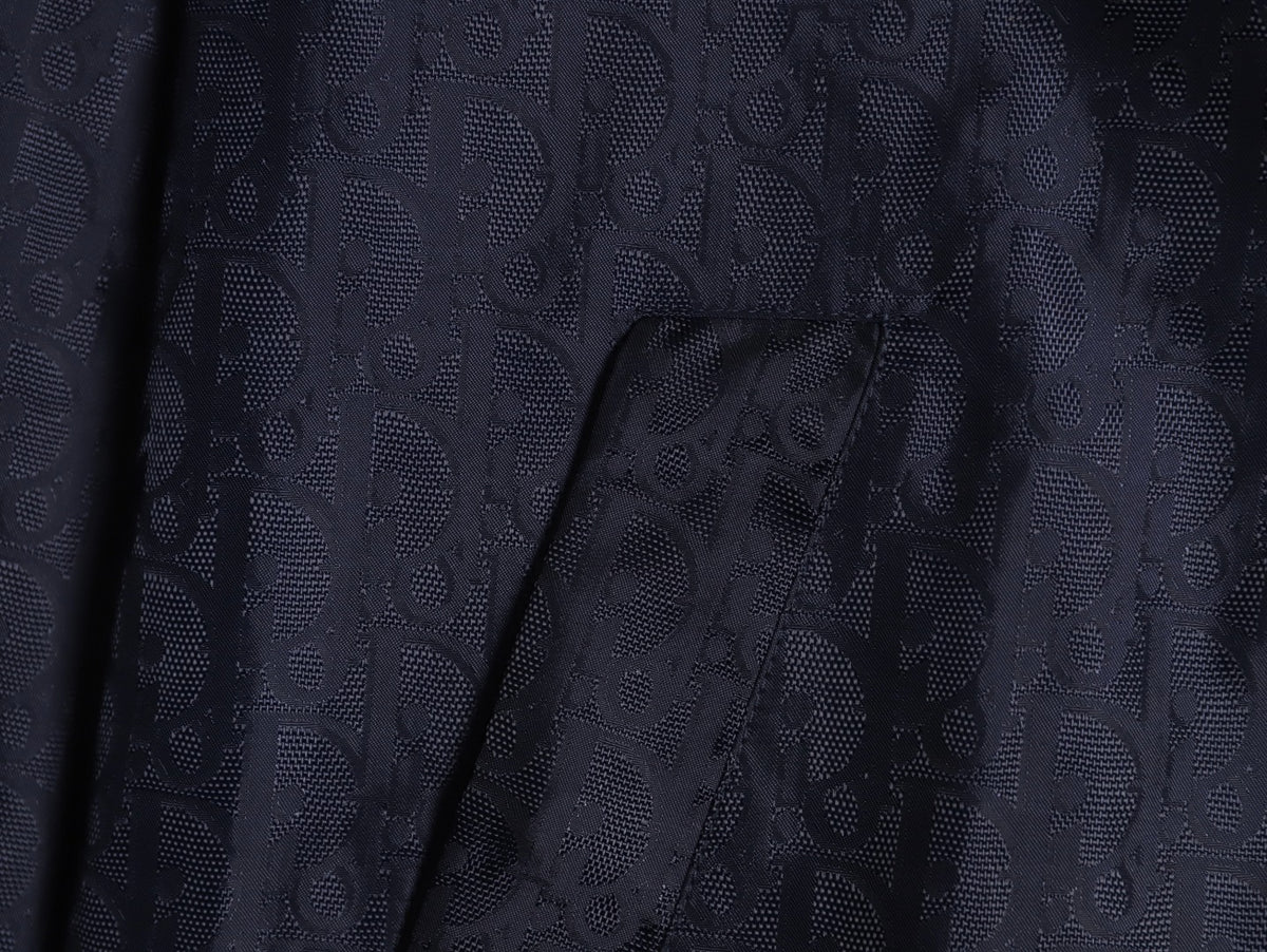 Dior 25SS Navy Allover Jacquard Collared Jacket
