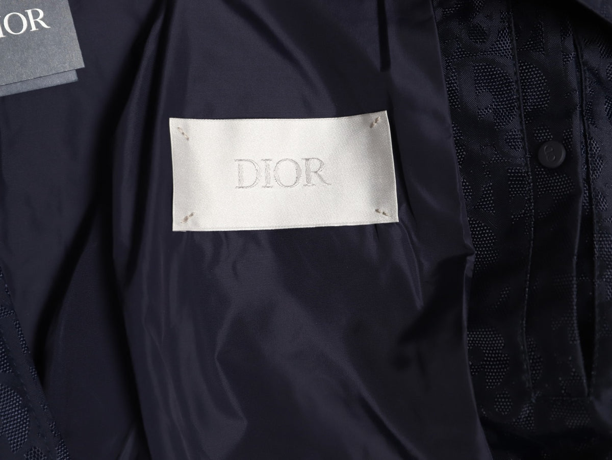 Dior 25SS Navy Allover Jacquard Collared Jacket
