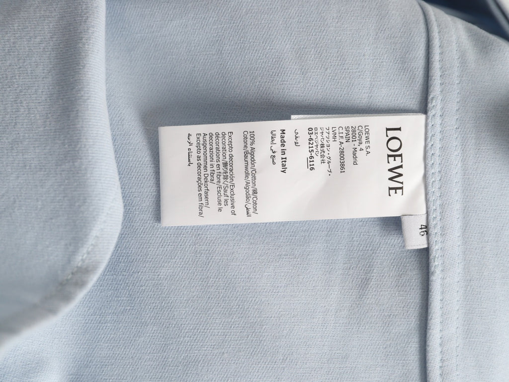 LOEWE Pale Blue Cotton Hooded Long-Sleeve Shirt Jacket