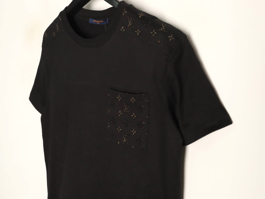 Louis Vuitton Black LV Embossed-Detail Short-Sleeve T-Shirt