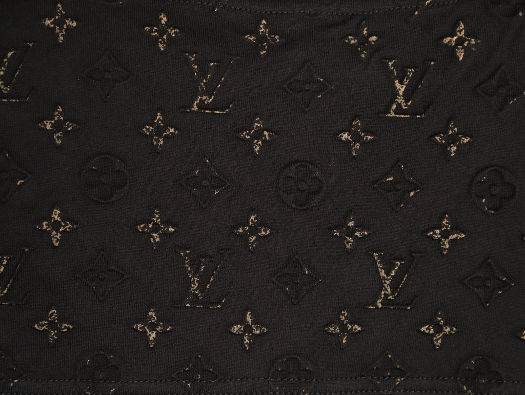 Louis Vuitton Black LV Embossed-Detail Short-Sleeve T-Shirt