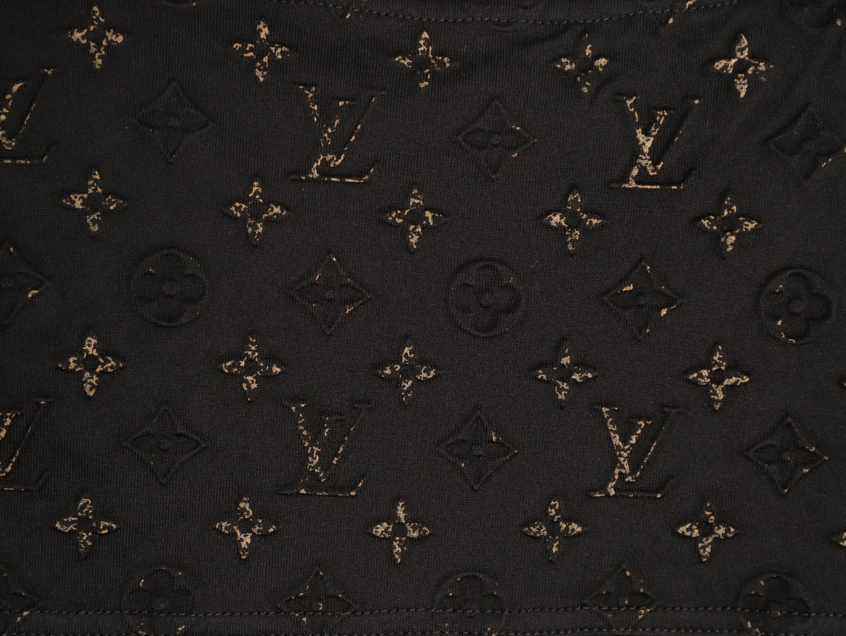 Louis Vuitton Black LV Embossed-Detail Short-Sleeve T-Shirt
